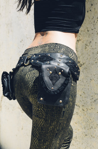 Punk Priestess Leather Pocket Belt