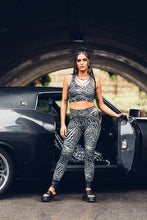 Load image into Gallery viewer, Zebra Print Organic Cotton Leggings [ Organic Cotton Tights [ Yoga Pants { Festival Leggings