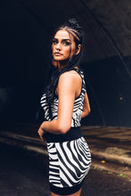 Load image into Gallery viewer, Aya Black and White Mini Skirt [ Zebra Print Skirt [ Mini Skirt { Organic Cotton Skirt