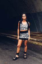 Load image into Gallery viewer, Aya Black and White Mini Skirt [ Zebra Print Skirt [ Mini Skirt { Organic Cotton Skirt