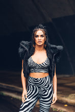 Load image into Gallery viewer, Nova Vest { Women&#39;s Crop Vest { Winter Vest [ Cotton Twill Vest { Fur Vest { Faux Fur Vest