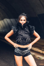 Load image into Gallery viewer, Nova Vest { Women&#39;s Crop Vest { Winter Vest [ Cotton Twill Vest { Fur Vest { Faux Fur Vest