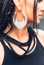 Load image into Gallery viewer, Large  Blood Moon Hoop [ Large Silver Hoop [ Moon Earrings { Moon Hoops { Silver Moon Hoops