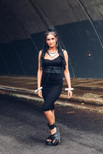 Load image into Gallery viewer, Black Leather Waist Belt [ Snake print leather belt [ Suede belt [