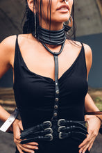 Load image into Gallery viewer, Domina Leather Harness [ Leather Corset Belt [ Leather Choker and Belt