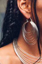 Load image into Gallery viewer, Kronos Hoop [ Silver Hoop { Large Silver Hoop [ Ringed Hoop { Big Silver Hoop