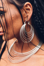 Load image into Gallery viewer, Kronos Hoop [ Silver Hoop { Large Silver Hoop [ Ringed Hoop { Big Silver Hoop