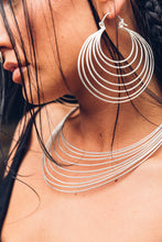 Load image into Gallery viewer, Kronos Hoop [ Silver Hoop { Large Silver Hoop [ Ringed Hoop { Big Silver Hoop