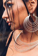 Load image into Gallery viewer, Kronos Hoop [ Silver Hoop { Large Silver Hoop [ Ringed Hoop { Big Silver Hoop