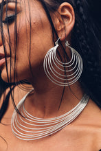 Load image into Gallery viewer, Kronos Hoop [ Silver Hoop { Large Silver Hoop [ Ringed Hoop { Big Silver Hoop