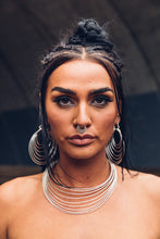 Load image into Gallery viewer, Kronos Hoop [ Silver Hoop { Large Silver Hoop [ Ringed Hoop { Big Silver Hoop