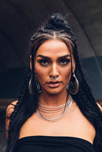 Load image into Gallery viewer, Kronos Hoop [ Silver Hoop { Large Silver Hoop [ Ringed Hoop { Big Silver Hoop