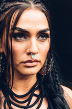 Load image into Gallery viewer, Zebra Hoops [ Silver Hoops [ Zebra Print Hoops { Large Silver Hoops