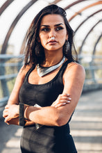 Load image into Gallery viewer, Nia Racer Dress ] Black Mini Dress ] Black Racer Dress } Modal Mini Dress [ Little Black Dress