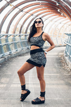 Load image into Gallery viewer, Black Leather Sandals [ Flatform Sandals [ Snake print leather sandals { Women&#39;s Sandals