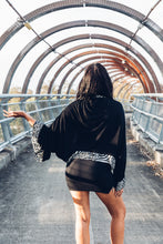 Load image into Gallery viewer, Bamboo Kimono [ Crop kimono { Black kimono { Zebra kimono [ Animal print kimono