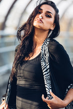 Load image into Gallery viewer, Bamboo Kimono [ Crop kimono { Black kimono { Zebra kimono [ Animal print kimono