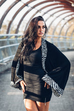 Load image into Gallery viewer, Bamboo Kimono [ Crop kimono { Black kimono { Zebra kimono [ Animal print kimono