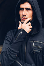 Load image into Gallery viewer, Silas Mens Hoody [ Black Mens Hoody { Gothic Hoody { Industrial Hoody [
