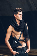 Load image into Gallery viewer, Mesh Scarf { Cotton Mesh Scarf [ Black Mesh Scarf