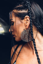 Load image into Gallery viewer, Zebra Hoops [ Silver Hoops [ Zebra Print Hoops { Large Silver Hoops