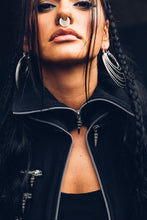 Load image into Gallery viewer, Salem /Triptych Hoody [ Black crop hoody [ Women&#39;s hoody [ Cotton hoody [ Punk Hoody [ Goth Hoody