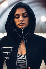 Load image into Gallery viewer, Salem /Triptych Hoody [ Black crop hoody [ Women&#39;s hoody [ Cotton hoody [ Punk Hoody [ Goth Hoody