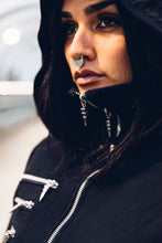 Load image into Gallery viewer, Salem /Triptych Hoody [ Black crop hoody [ Women&#39;s hoody [ Cotton hoody [ Punk Hoody [ Goth Hoody