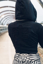 Load image into Gallery viewer, Salem /Triptych Hoody [ Black crop hoody [ Women&#39;s hoody [ Cotton hoody [ Punk Hoody [ Goth Hoody