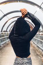 Load image into Gallery viewer, Salem /Triptych Hoody [ Black crop hoody [ Women&#39;s hoody [ Cotton hoody [ Punk Hoody [ Goth Hoody