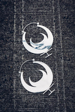 Load image into Gallery viewer, Large  Blood Moon Hoop [ Large Silver Hoop [ Moon Earrings { Moon Hoops { Silver Moon Hoops