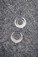 Load image into Gallery viewer, Blood Moon Silver Hoop [ Moon Hoop [ Silver Hoop { Hammered Hoop { Small Moon Hoop