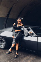 Load image into Gallery viewer, Black Leather Sandals [ Flatform Sandals [ Snake print leather sandals { Women&#39;s Sandals