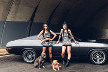 Load image into Gallery viewer, Nia Racer Top Black and White Zebra { Crop Top { Animal Print Top [ Organic Cotton Crop Top