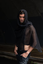 Load image into Gallery viewer, Mesh Scarf { Cotton Mesh Scarf [ Black Mesh Scarf