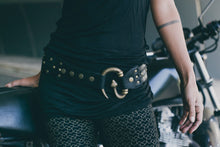 Load image into Gallery viewer, Medusa belt - Brass Medusa Belt - Leather belt -Snake buckle belt-Brass serpent belt