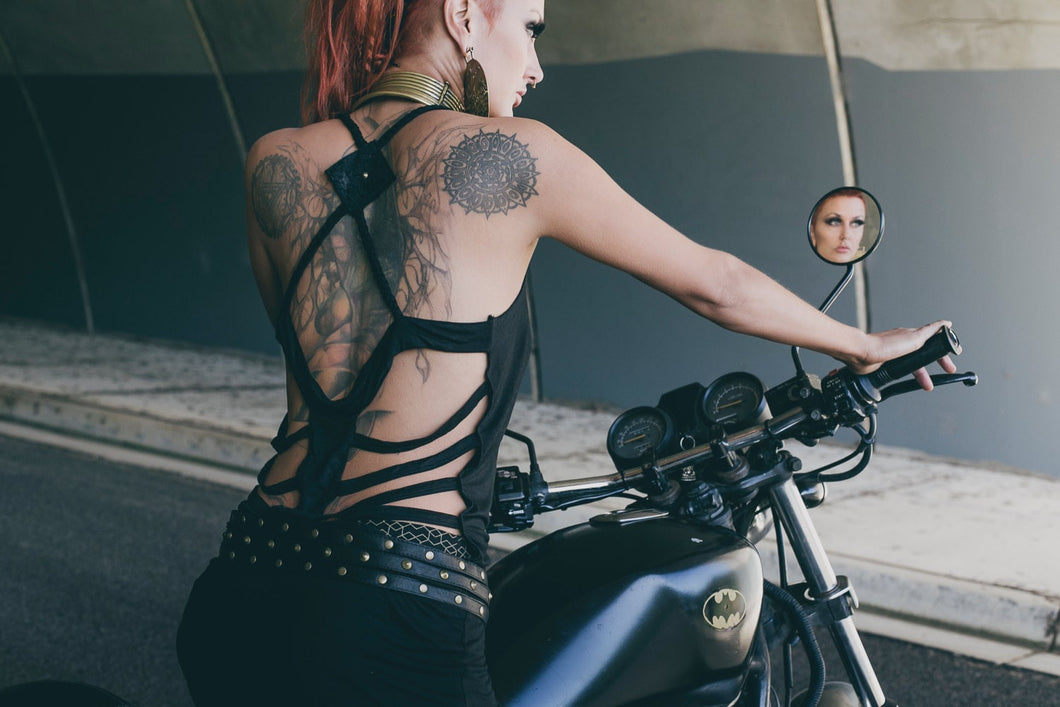 Black diamond singlet - Strappy singlet - Black singlet-Mini dress - Little black dress