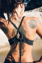 Load image into Gallery viewer, Viper Bra top - Silver snake print top - Organic cotton crop top - Organic cotton bra top