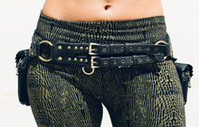 Load image into Gallery viewer, Punk priestess Leather pocket belt - Festival belt - Detatchable pocket belt - Tribal belt - Burning man belt -leather and lace pocket belt