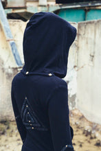 Load image into Gallery viewer, Pyramid Priestess Hoody - Black hoody - Leather hoody - Festival hoody