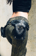 Load image into Gallery viewer, Punk priestess Leather pocket belt - Festival belt - Detatchable pocket belt - Tribal belt - Burning man belt -leather and lace pocket belt