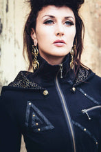 Load image into Gallery viewer, Pyramid Priestess Hoody - Black hoody - Leather hoody - Festival hoody