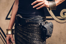 Load image into Gallery viewer, Dragon dreaming belt - Leather pocket belt  - Festival belt - Leather belt