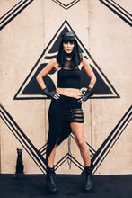 Load image into Gallery viewer, Punk Princess Crop Top - Mesh crop top - Organic cotton crop top - Punk top - Goth top