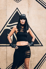 Load image into Gallery viewer, Punk Princess Crop Top - Mesh crop top - Organic cotton crop top - Punk top - Goth top