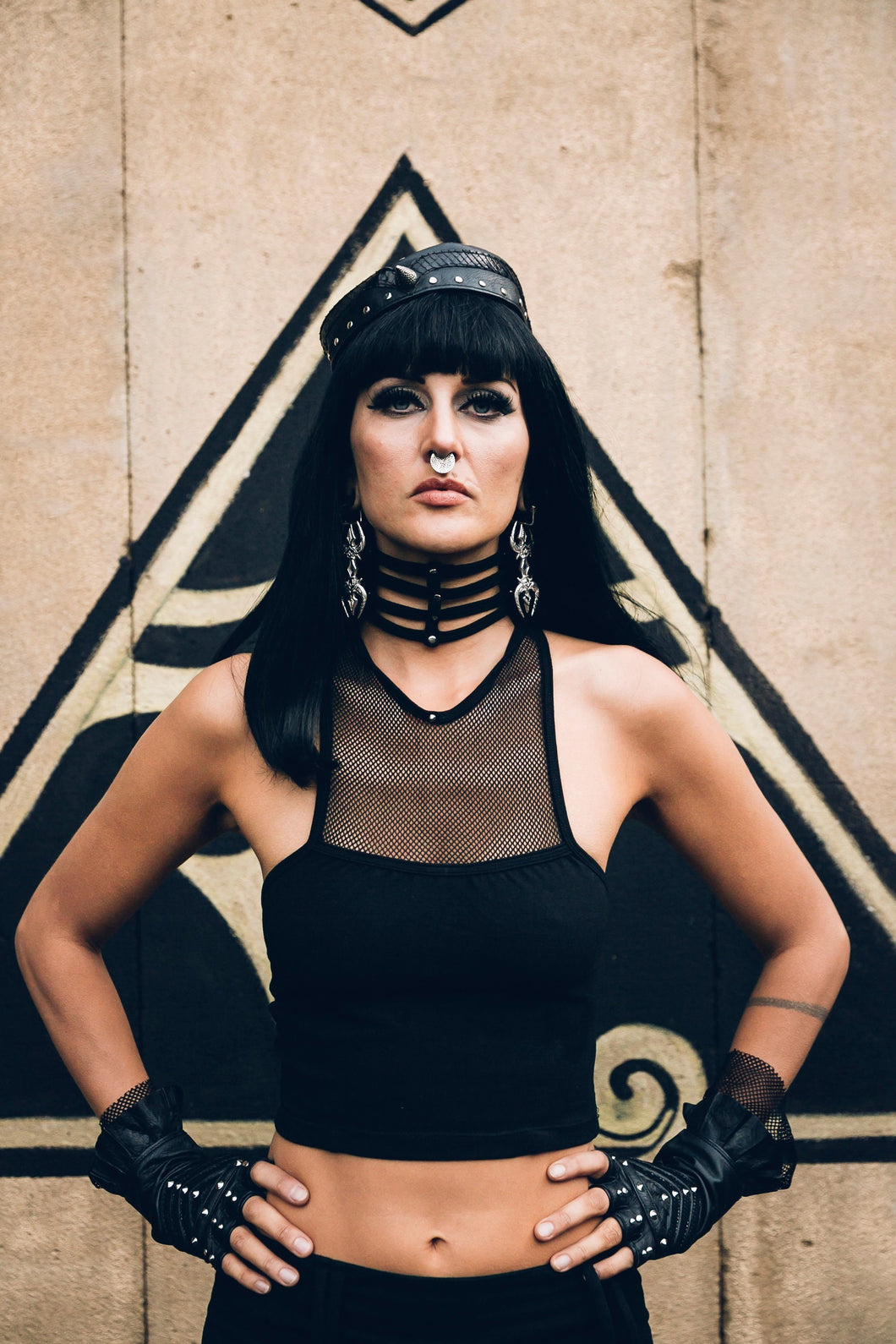 Punk Princess Crop Top - Mesh crop top - Organic cotton crop top - Punk top - Goth top