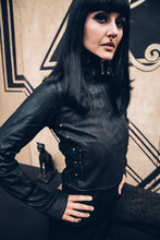 Load image into Gallery viewer, Ruby Jacket- Moto jacket -Black wax jacket-Black jacket -Winter Jacket-Bike Jacket