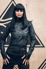 Load image into Gallery viewer, Ruby Jacket- Moto jacket -Black wax jacket-Black jacket -Winter Jacket-Bike Jacket