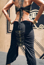 Load image into Gallery viewer, Aaliyah skirt- Goddess skirt - Priestess skirt- Black skirt - Bamboo skirt - Belly dance skirt - Festival skirt- Egyptian skirt