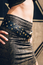 Load image into Gallery viewer, Vegan Medusa belt - Brass medusa belt- Rubber medusa belt -Serpent belt- Silver medusa belt